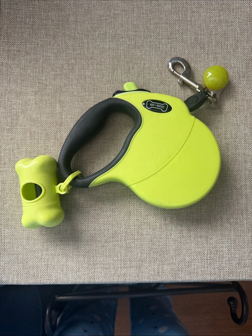 Flexi Neon Lime Retractable Dog Leash with Bone Bag Dispenser